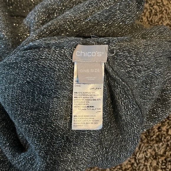 Silver Shimmer Chicos Poncho Sweater - Picture 3 of 3